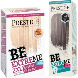 Prestige BeExtreme Semi-Permanente Grijze Haarkleuring - Bleach kit & Graphite Grey Voordeelset