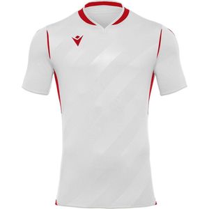 Macron Kimah Shirt Korte Mouw Kinderen - Wit / Rood | Maat: 164
