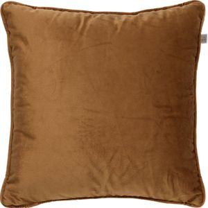 Dutch Decor FINN - Kussenhoes 45x45 cm - velvet - effen kleur - Tobacco Brown - bruin - met rits