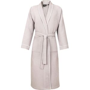 Badjas van wafelpiqué voor dames en heren - 100% katoen - Oeko Tex - sjaalkraag - lichtgewicht - zomer - maten S