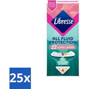 Libresse – Inlegkruisjes – Extra Protect Long – Betrouwbare bescherming – 22 Inlegkruisjes - Bulkverpakking - 25 stuks
