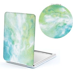 Compacte Inklapbare Make-up Spiegel - Dubbelzijdig, Waterkleur, Rond en Vierkant