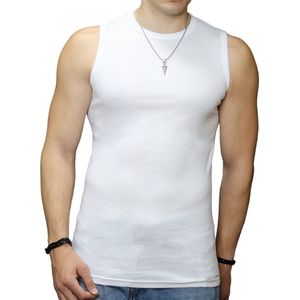 2 Pack Top kwaliteit A-Shirt - Mouwloos - O hals - Wit - Maat M