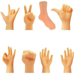 8 stuks kleine handen voor vingers - novelty vingerpoppen van rubber - grappige minihandset Tiktok speelgoed