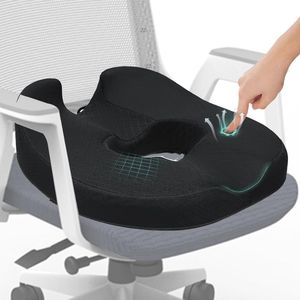 Verlichtende Donut Kussen voor Stuitbeenpijn - Comfortabel Memory Foam Zitkussen voor Bureaustoel, Gaming Stoel en Auto