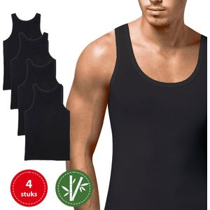 Bamboe Onderhemd Heren - 95% Bamboe - Zwart - Maat M - Antibacterieel - Hoge Kwaliteit