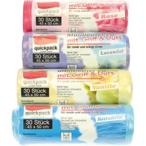 Pedaal emmer zakken - Quickpack®s-s4 rollen a 30 Pedaalemmerzakken met handvats-s20 liters-sMet kleur & geur