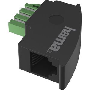 Hama Telefoon (analoog) Adapter [1x Telefoonstekker Duitsland (TAE-F) - 1x RJ11-bus] Zwart