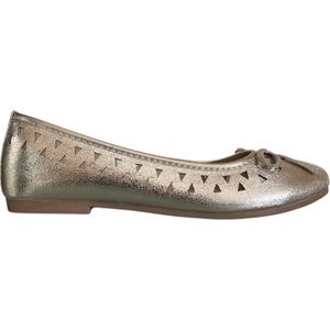 Deb&Dan - ballerina's met driehoekpatroon - goud - maat 25