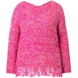 Angel of Style Angel of Style - Dames - Trui loose fit zoom met franje - Neon bes - Maat 42+