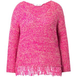 Angel of Style Angel of Style - Dames - Trui loose fit zoom met franje - Neon bes - Maat 42+