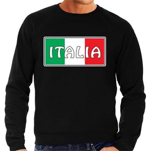 Italie / Italia landen sweater zwart heren - Italie landen sweater / kleding - EK / WK / Olympische spelen outfit L