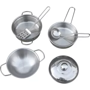 Melissa & Doug Roestvrijstalen Keuken Speelset - Potten Pannen Set Met Speelvoedsel Voor Kinderen 3+