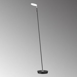 Fischer & Honsel - Vloerlamp Dent - 1x LED 7,5 W (incl.) - Zwarte Zandgrond met Chroom Accenten