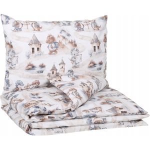 Baby dekbedovertrek 2 delig set -100% Katoen- Baby Dino- 120x90 cm