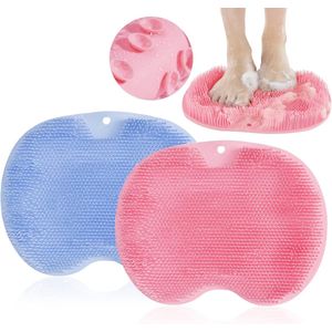 2Pcs Shower Foot Scrubber - Massage Pad - Silicone Foot Brush Scrubber voor Pijnverlichting - Verbeter de Bloedcirculatie van de Voet