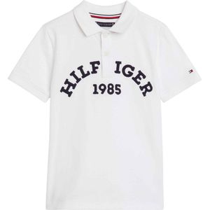 Tommy Hilfiger MONOTYPE 1985 ARCH POLO S/S Jongens Poloshirt - White - Maat 10
