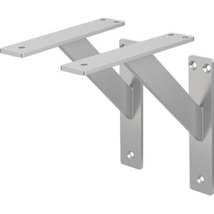 Plankdragers set van 2 180x180 mm zilver enkele aluminium schoor ML design