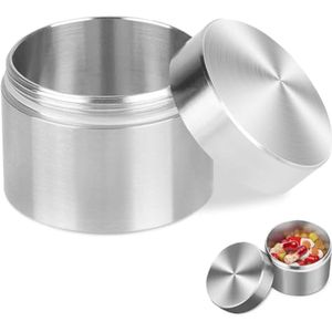 Afdichtingsdoos, roestvrij staal, pillendoos, waterdicht, draagbare doos, mini-draagbare doos, kleine metalen theeblad, blikje voor reizen, thuis, kantoor, 50 ml, L
