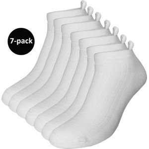 WeirdoSox sneakersokken - 7-pack - Met badstofzool en lipje - Wit - Heren - Maat 43-46