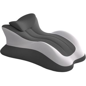 Leeskussen - Multifunctioneel slaapkussen - Ergonomisch golvend wigkussen Kussen - Lendensteunkussen - Ontspanningskussen om in bed te zitten of te lezen (grijs)