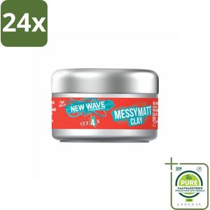 Wella – New Wave Shockwaves Go Matt – Clay - 75 ml - Voordeelverpakking - 24 stuks - Matte haar - Stylen