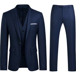 Allthemen Heren Slim Fit 3-delige Moderne Pakken - Herenpak Voor Zakelijke Bruiloften - M