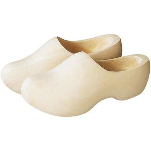 VV Houten Klomp Volwassen Maten Wit Geschuurd | Gevavi | Maat 30,5 cm