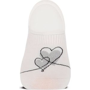MarcMarcs Lyss - Dames Sneakersokken - Invisible Footies - Wit Zilver - Maat 35/38