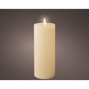 Lumineo LED kaars/stompkaars - creme wit - D7 x H19 cm - met timer - voor binnen