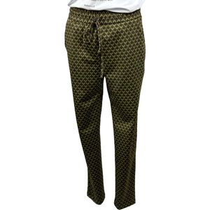 Eventi & Motivi - Casual broek - Geometrisch Groen - Taillekoord - Maat L - In 5 maten beschikbaar!