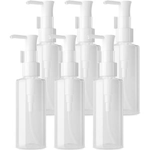 Transparante lege pompflessen - Cosmetische doseerpomp - 6 stuks - 50ml