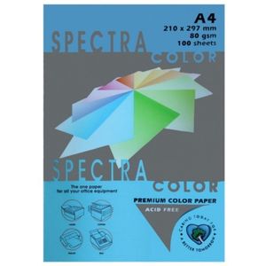 Papier - Blauw - 80 gram - 210x297mm - A4 - Blauw - Zuurvrij - 100vellen - Spectra - Gekleurd Papier