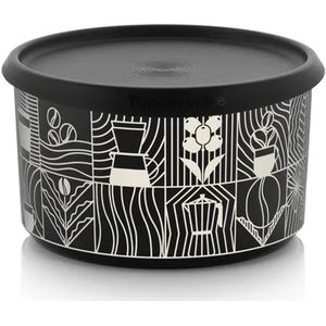 Tupperware Koektrommel met Koffieprint - Koffiebus Koffie trommel bewaartrommel
