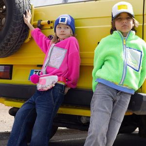 Pluche vest roze met pailletten roze 92