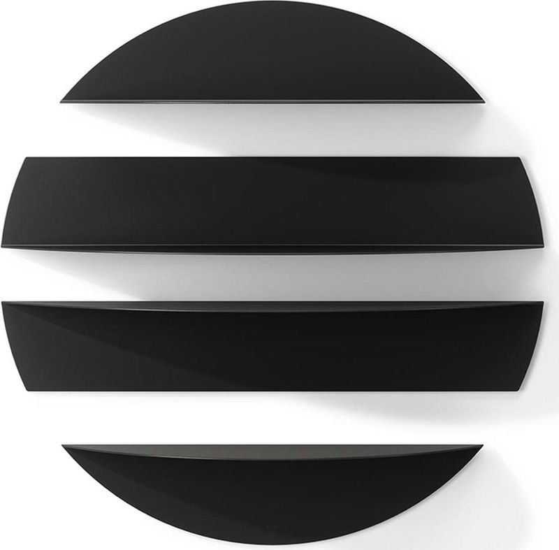 Umbra - Solis - Wandplanken - Zwart - Set van 4 - 19 x 76 x 76 cm