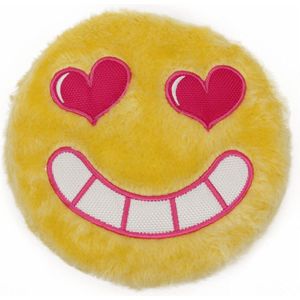 Frisbee Emoticon - Hondenspeelgoed - Pieper - 17cm - Geel - Hartje ogen