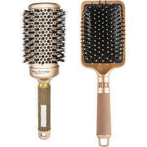 Round Hair Brush - 2pcs Professional Hairbrush - Anti Static Smoothing - Hair Volume and Shine - Perfect for Wet or Dry Hair - Geschikt voor Kinderen - 53mm