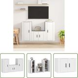 The Living Store TV-meubelset - Classic s - Wandgemonteerd - 57 x 34.5 x 40 cm - Wit