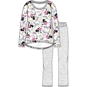 Minnie mouse pyjama - wit - grijs - maat 128 / 8 jaar