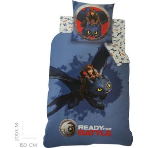 Dreamworks Dragons Dekbedovertrek Eenpersoons 150 x 200 cm Inclusief Kussensloop 63 x 68 cm