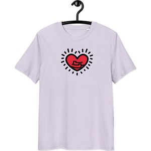 Love Yourself T-shirt - Unisex - 100% Biologisch Katoen - Lavendel - Maat M | Pop Art T-shirt| Mindfull T-shirt| By BitPopArt| Love T-shirt| Zomer T-Shirt| Mindfull Kleding| Liefde T-shirt