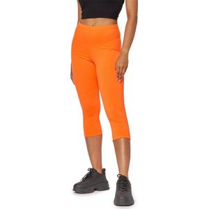 Bellivalini Dames Leggings - Neonbroek - Sport - Capri - Joggingbroek - Sporbroek - Yogabroek - BLV-BLV50-302-LE - Neon Oranje - M