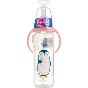 Tigex | Pinguïn | babyfles air control | 3 snelheden | 330 ml | 6+ m | roze 6+ m