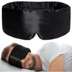 Zijdeachtig Slaapmasker - Ademend en Comfortabel - 1 stuk - Zwart