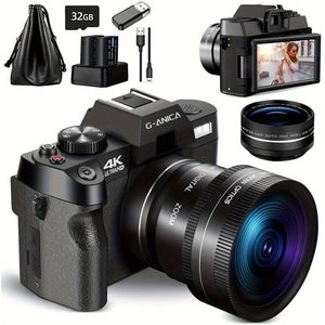 Compactcamera – Digitale Camera – Vlog Camera – Fototoestel – Compact Camera – 48MP Sensor – 4K Video met WiFi & App Bedienung – Inclusief 32GB Kaart