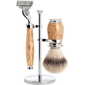 MÜHLE -Mach3 Silvertip Fibre (Syntetisch) Scheerset Purist Masterbirke