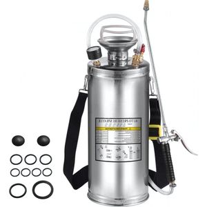 EVIKA Accu-drukspuit 10 liter incl. Li-Ion batterij en oplader, voor tuin/wijnhuis/gazon, rugspuit accu met 110 cm telescopische sproeilans, onkruidspuit met messing mondstuk