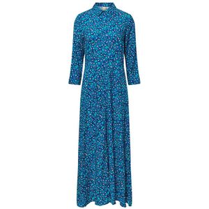 Yas - Savanna - Lang Mouw Jurk - Blauw - Viscose