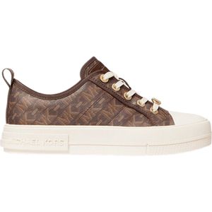 Michael Kors Evy Lace Up Dames Sneakers - Laag - Bruin - Maat 37